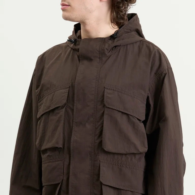 Snow Peak Nylon Double Rip Jacket – Dark Brown