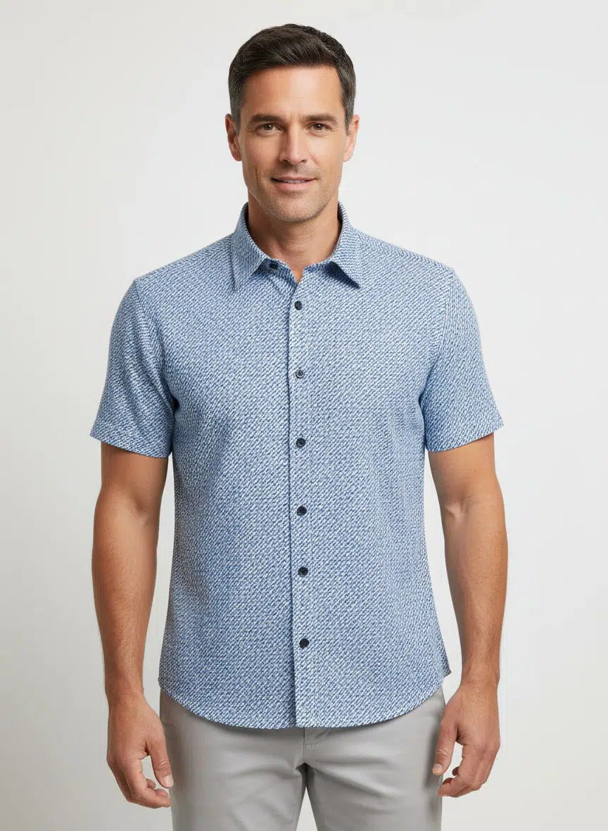 Casa Moda Printed Short Sleeve Casual Shirt