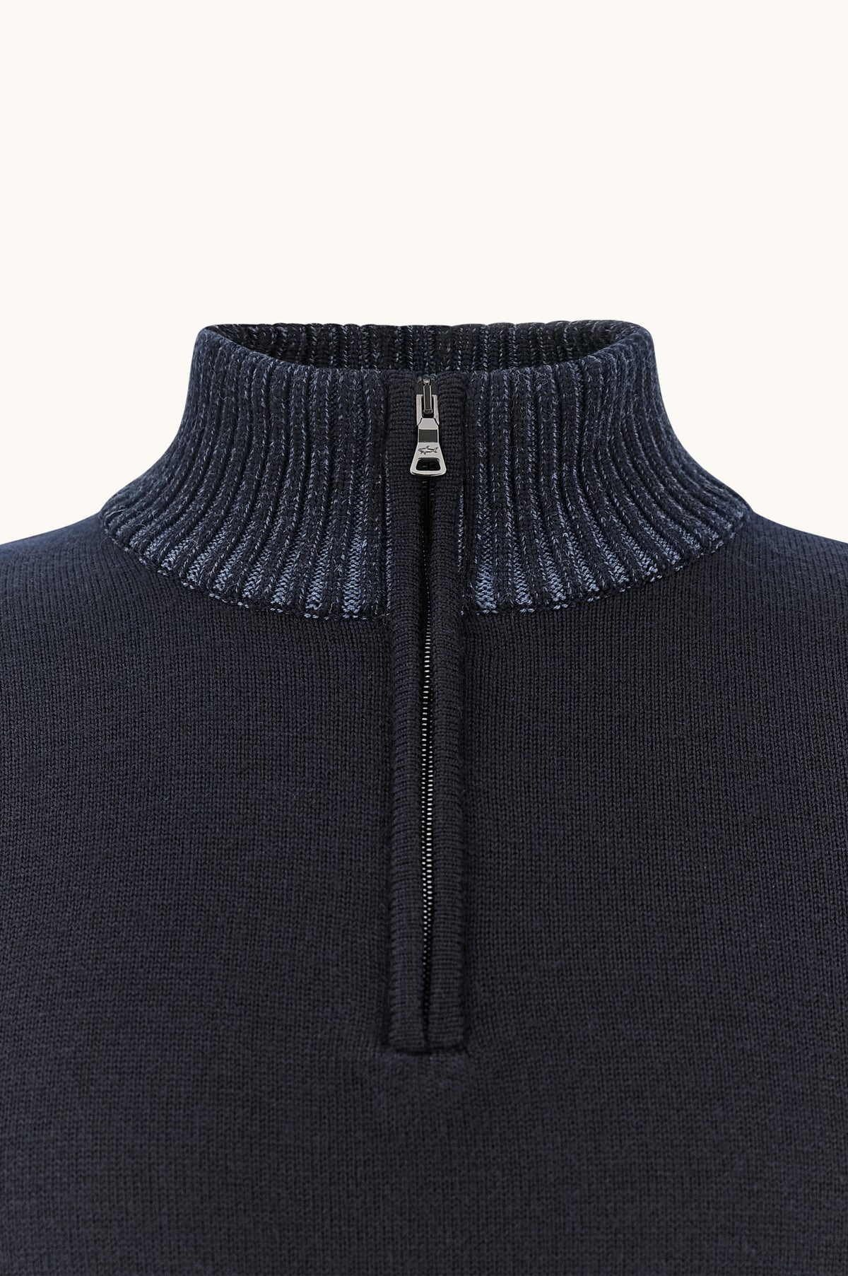 Paul & Shark Soft Cool Touch Virgin Wool Half-Zip Jumper – Navy