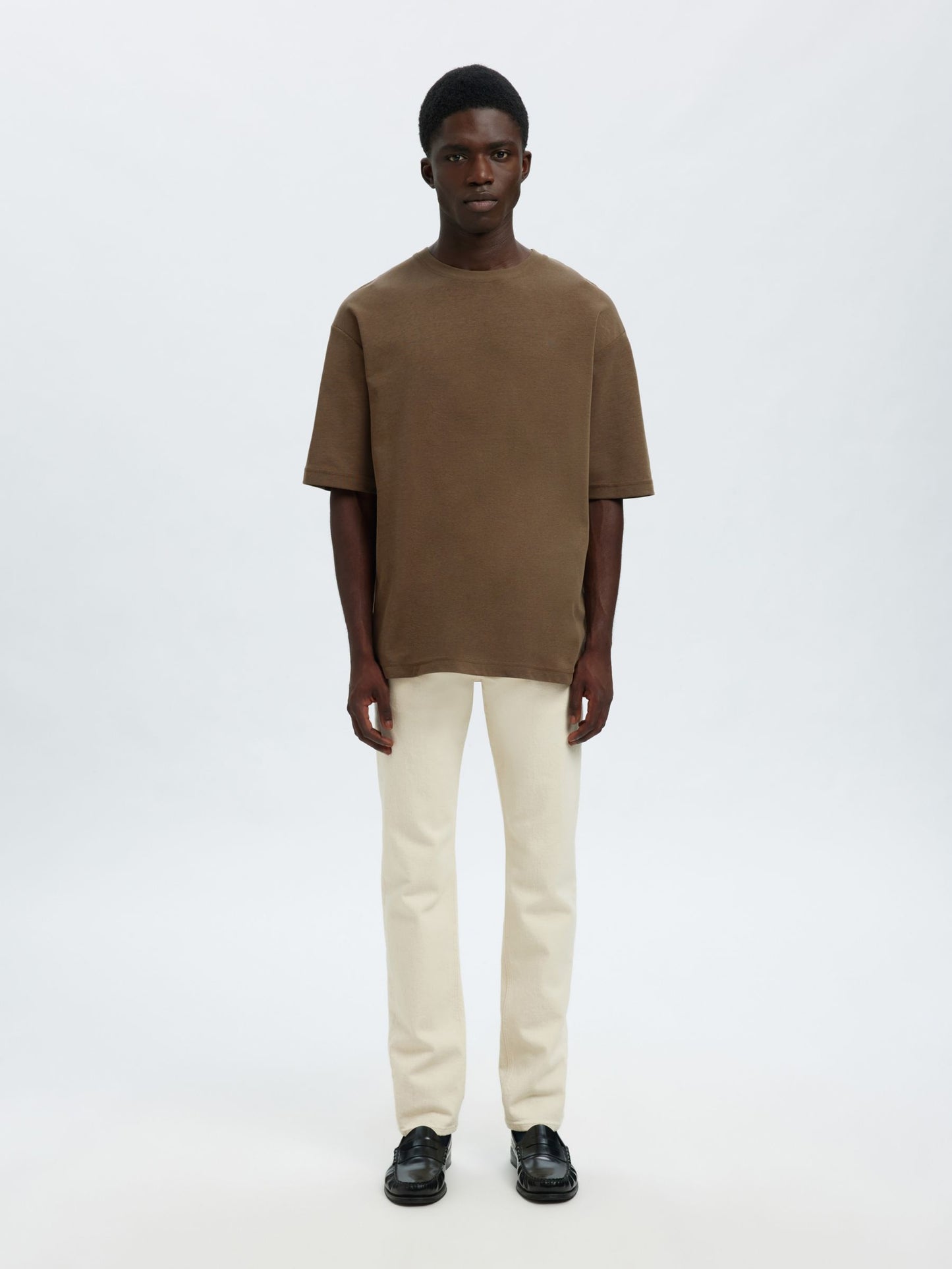 Selected Homme Loose Fit Oscar T-shirt - Chocolate