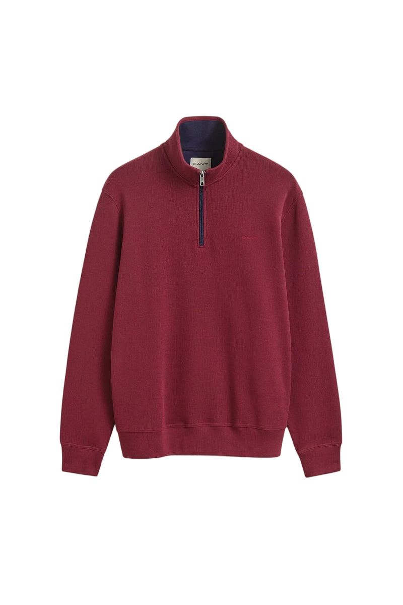 Gant Sacker Rib Half-Zip Sweatshirt – Deep Grape Wine