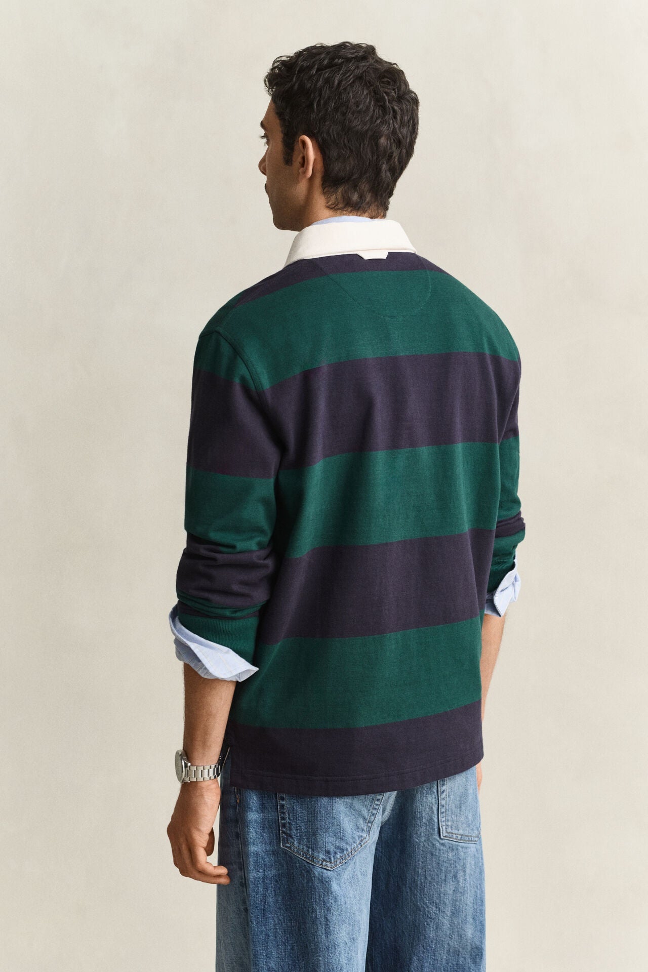 GANT Striped Heavy Rugger – Dark Emerald