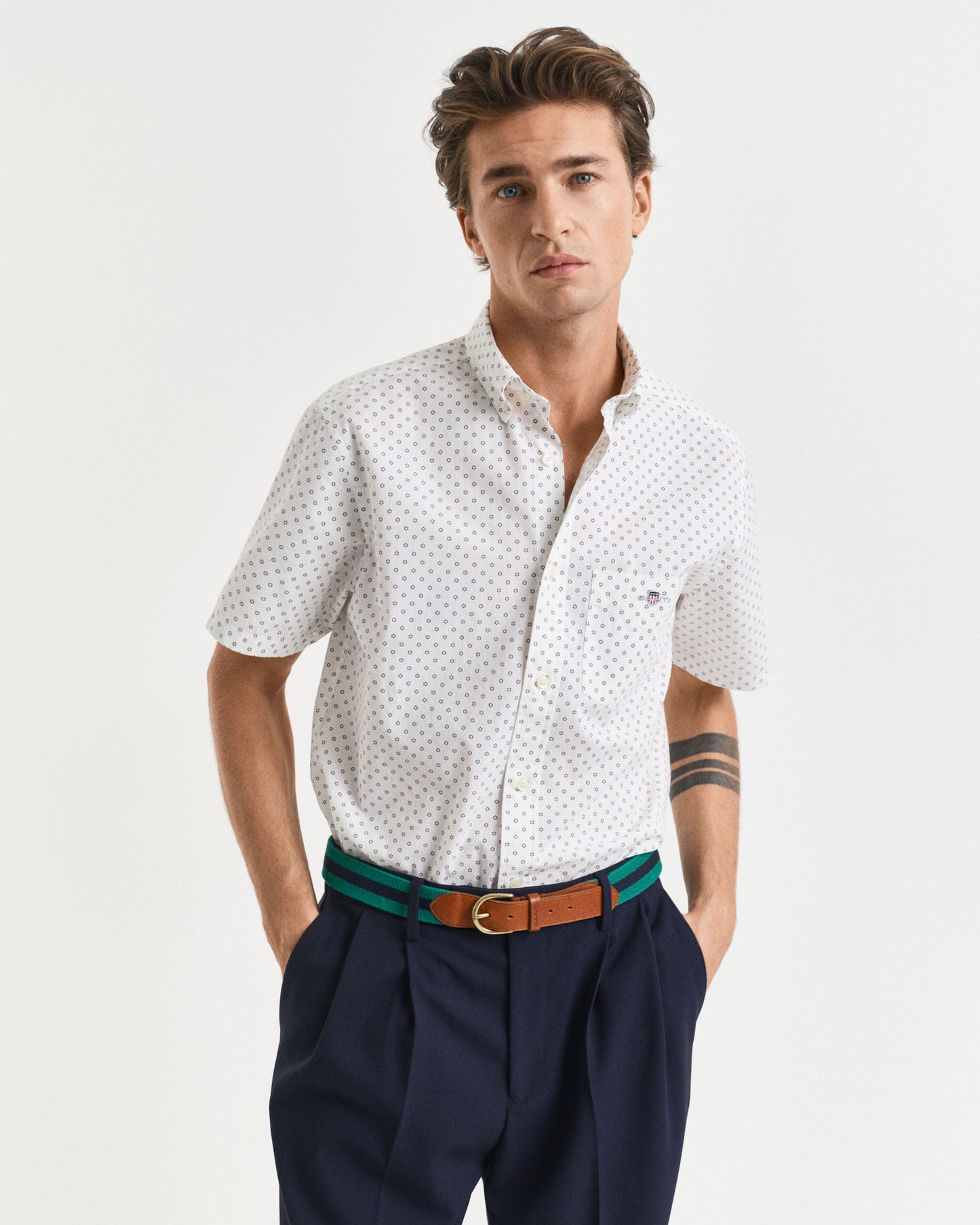 Gant Micro Print Short Sleeve Shirt