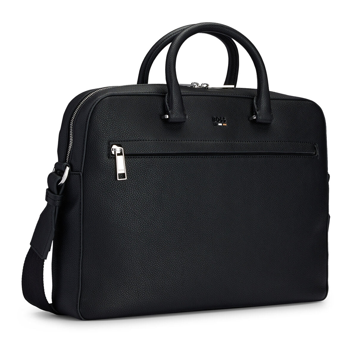 BossFaux-Leather Document Case With Signature Details