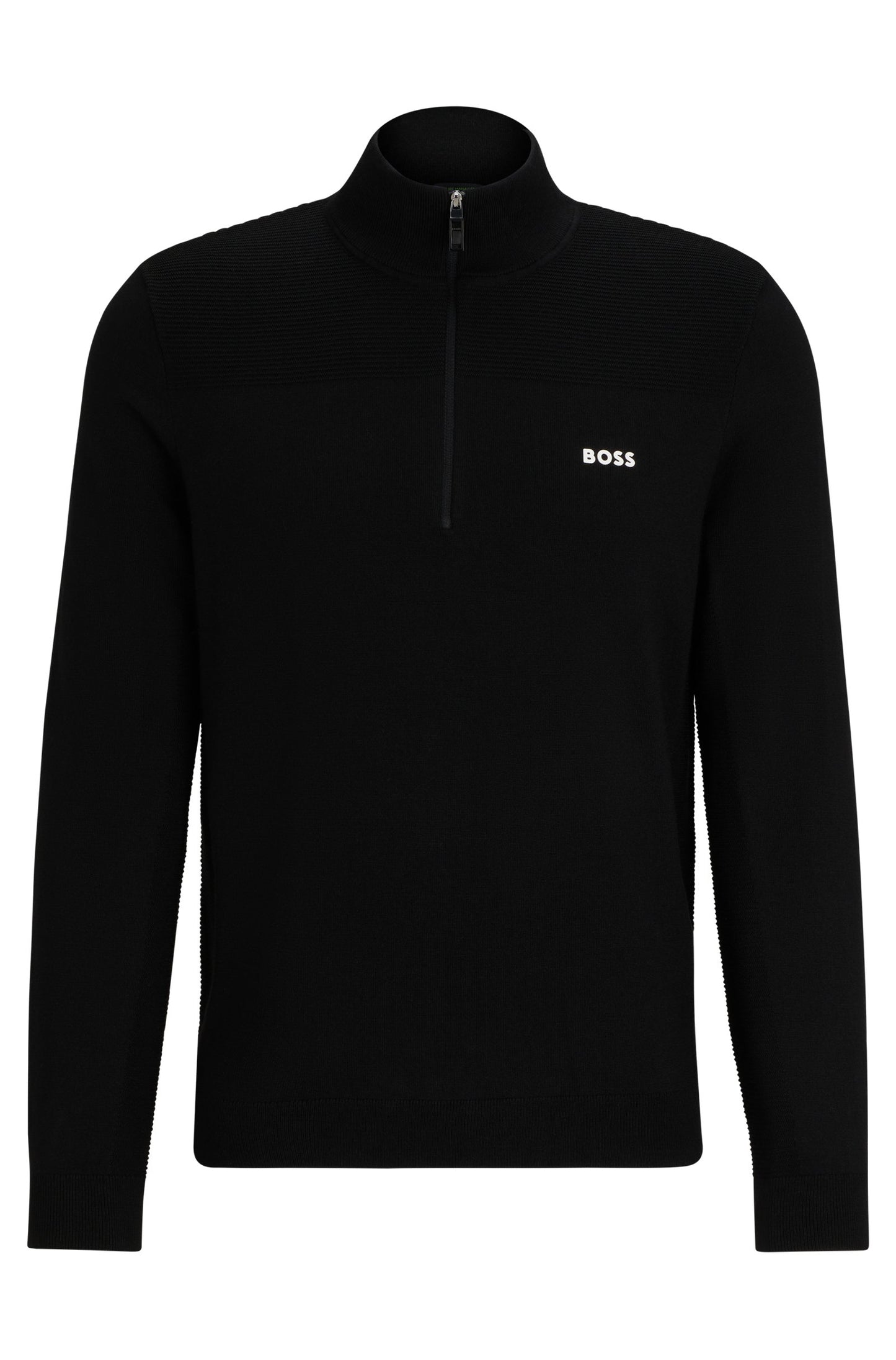 Boss Branded Zip neck Sweater In Dry Flex Fabric