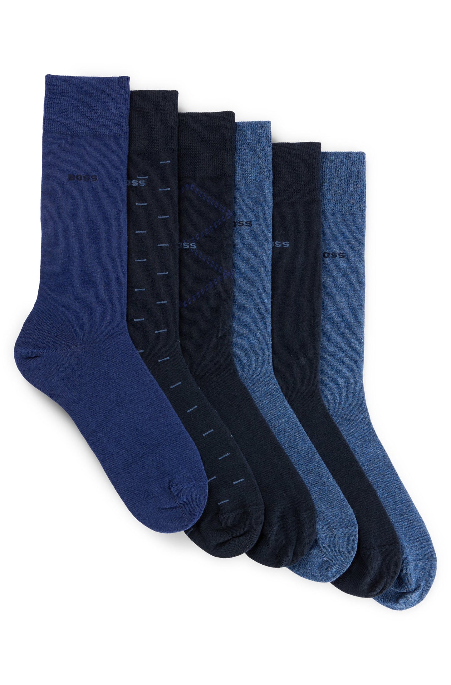 Boss 6 Pack Of Regular-Lenght Socks With Logo Details