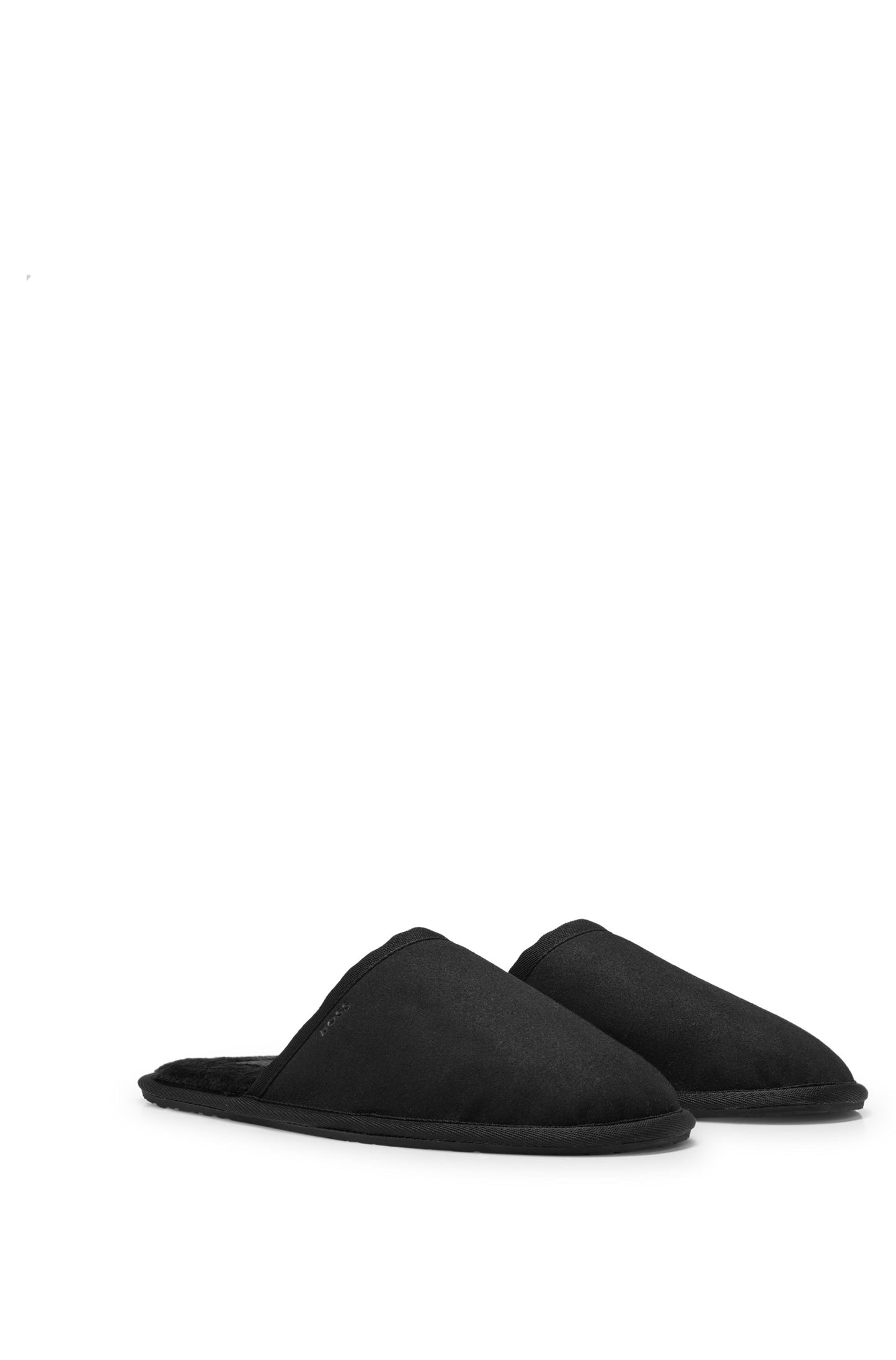 Boss Faux-Suede Slippers with Rubber Sole