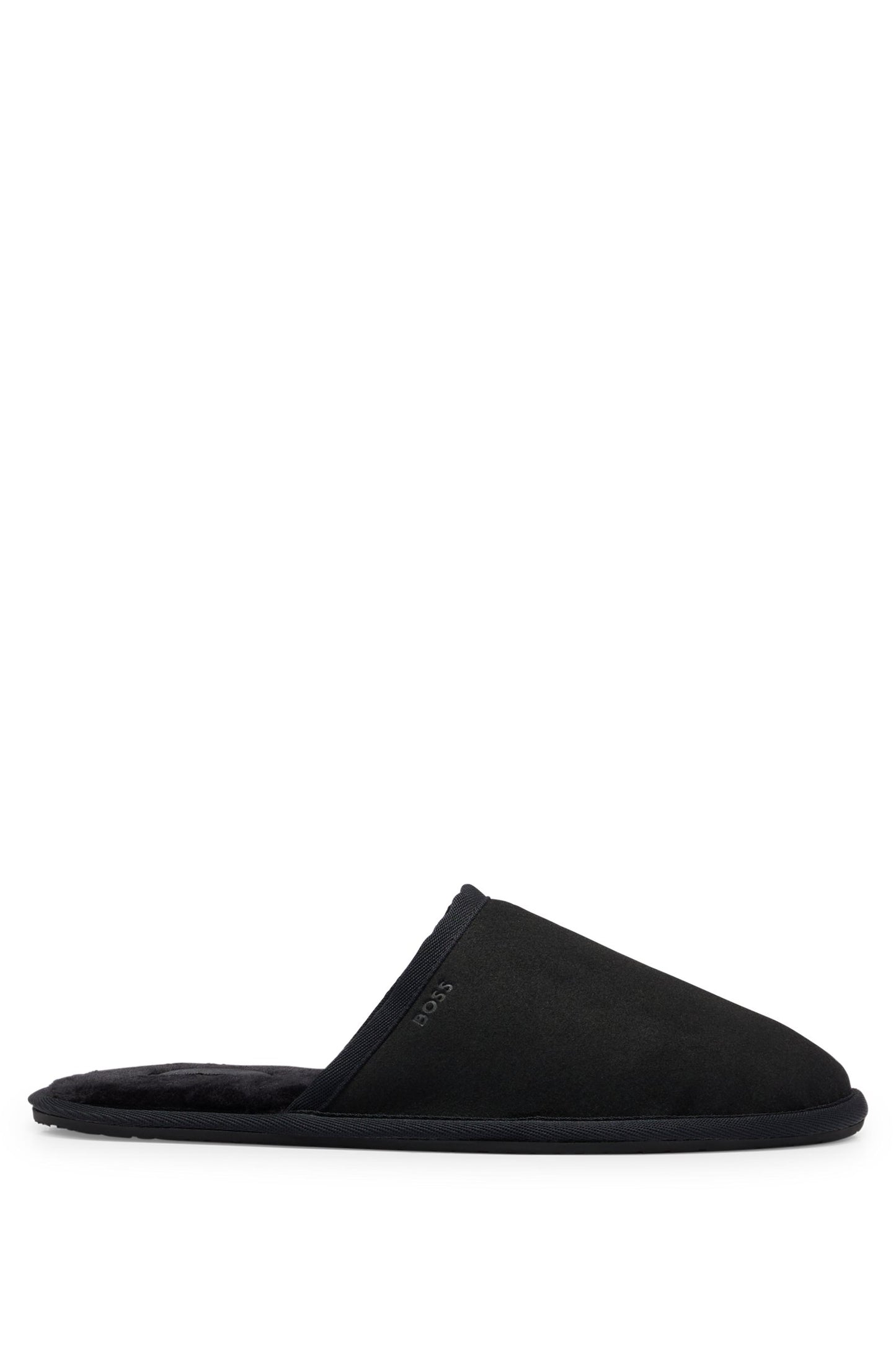 Boss Faux-Suede Slippers with Rubber Sole