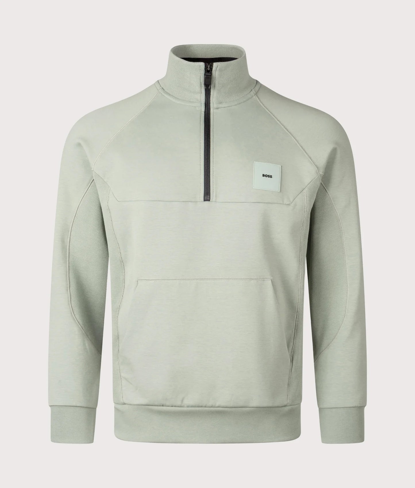 Boss 1/4 Zip Patch Logo Rib Sweatshirt