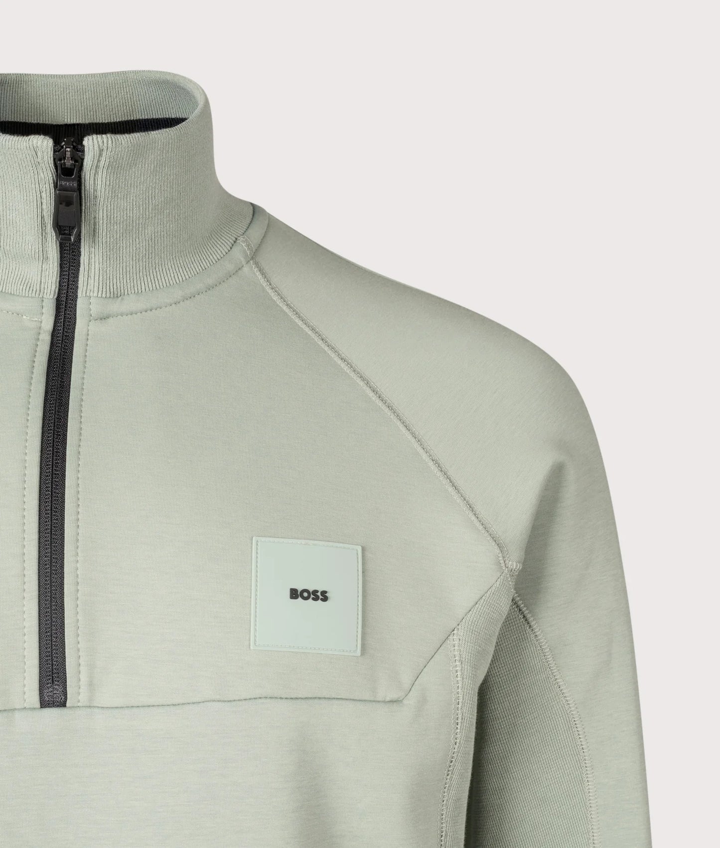 Boss 1/4 Zip Patch Logo Rib Sweatshirt