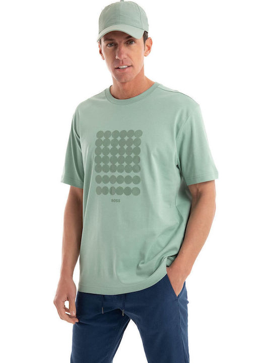 Boss Interlock-cotton T-shirt with circle artwork