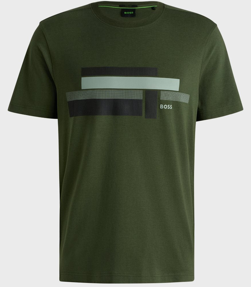 Boss Glamping Cotton T-shirt in Stretch Fabric