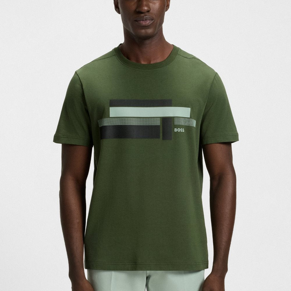 Boss Glamping Cotton T-shirt in Stretch Fabric