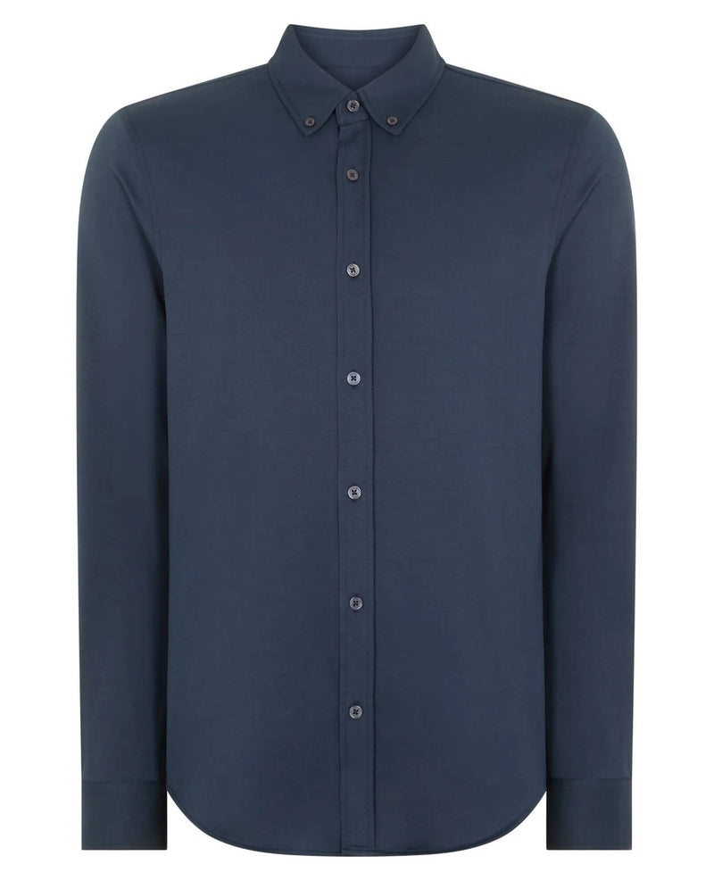 Remus Uomo Long Sleeve Stretch Shirt - Navy