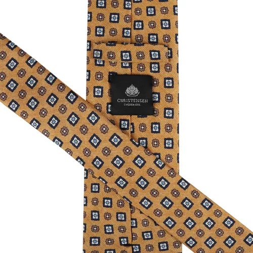 Amanda Christensen Classic Floral Silk Tie - Yellow Melange