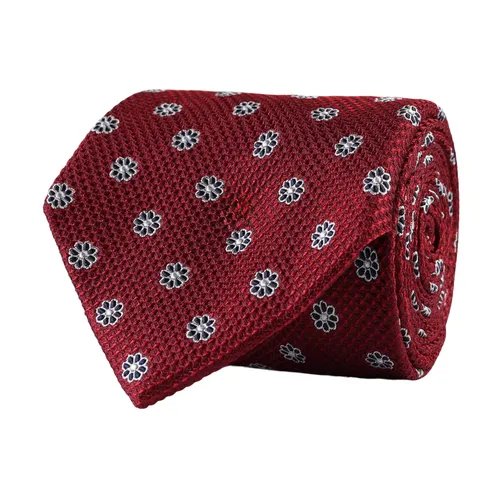 Amanda Christensen Floral Silk Tie - Wine Red