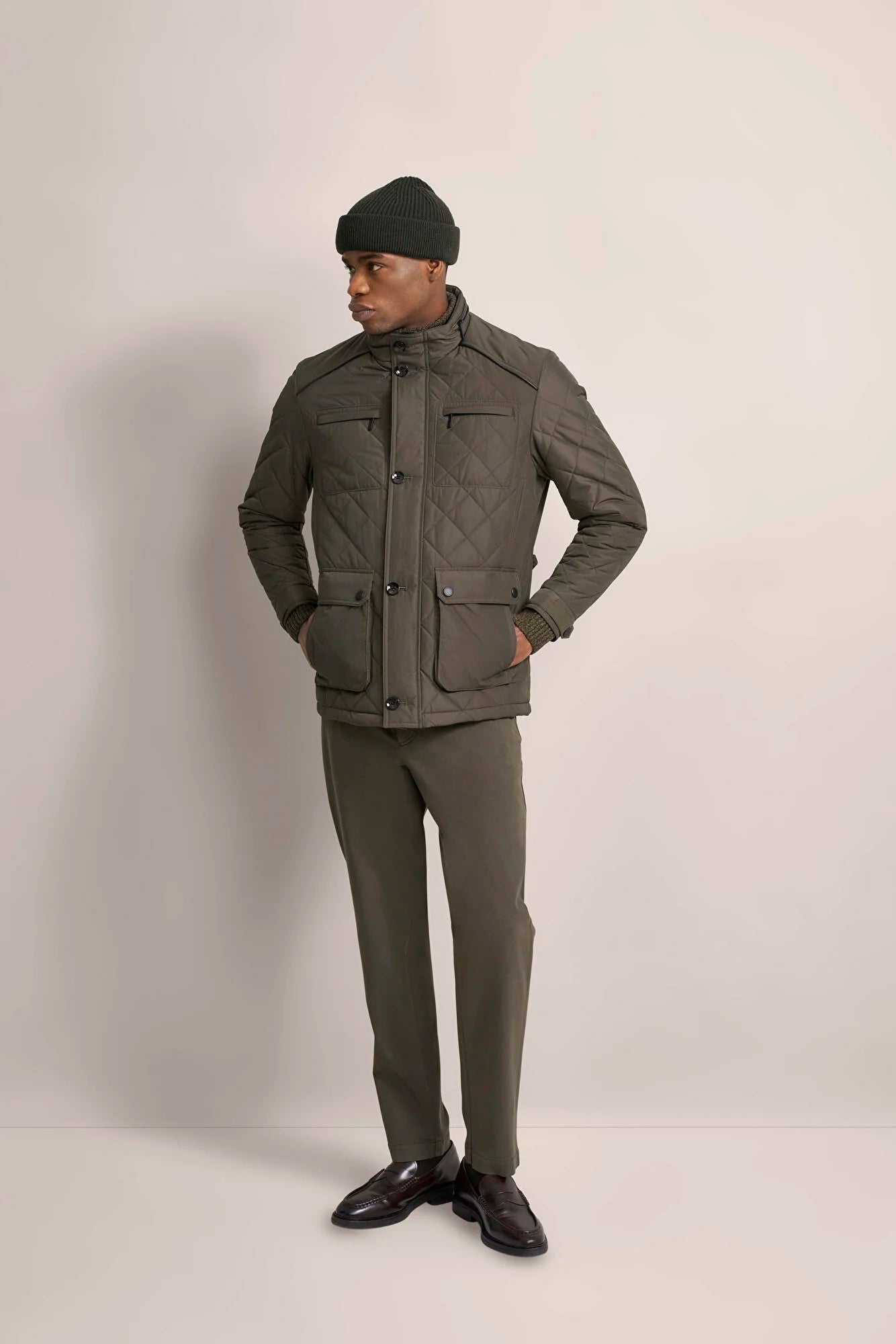 Bugatti Men's Quilted Field Jacket – Olive