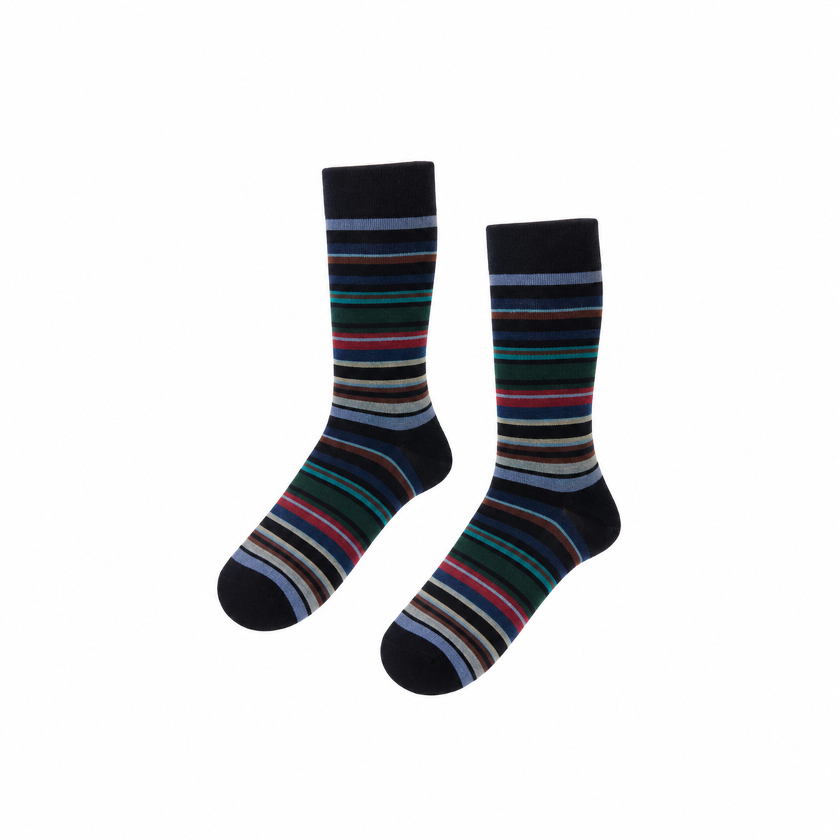 Pantherella Quakers All Over Multi-Stripe Merino Wool Men's Socks
