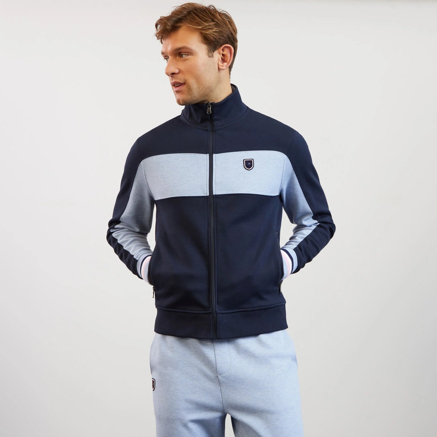 Eden Park Colourblock Zipped Sweatshirt