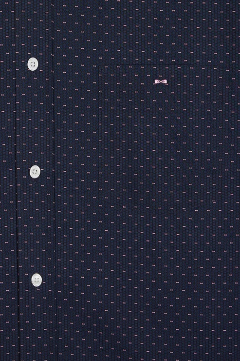 Cotton shirt with pink bow tie micropatterns