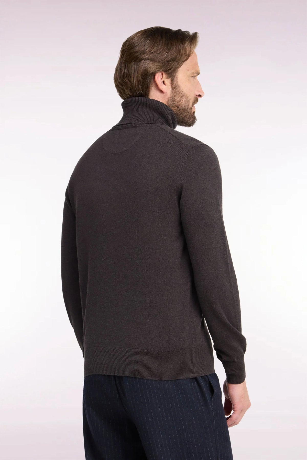 Eden Park Cotton Roll-Neck Sweater – Brown