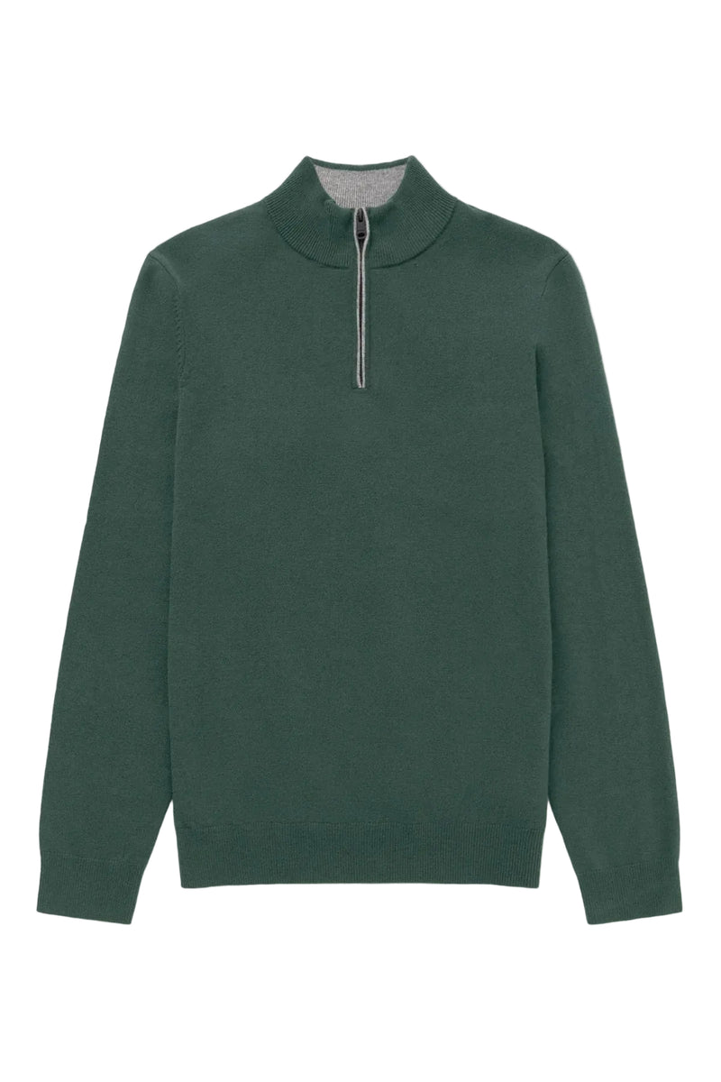 Ecoalf Larch Recycled Wool Quarter Zip - Cypress