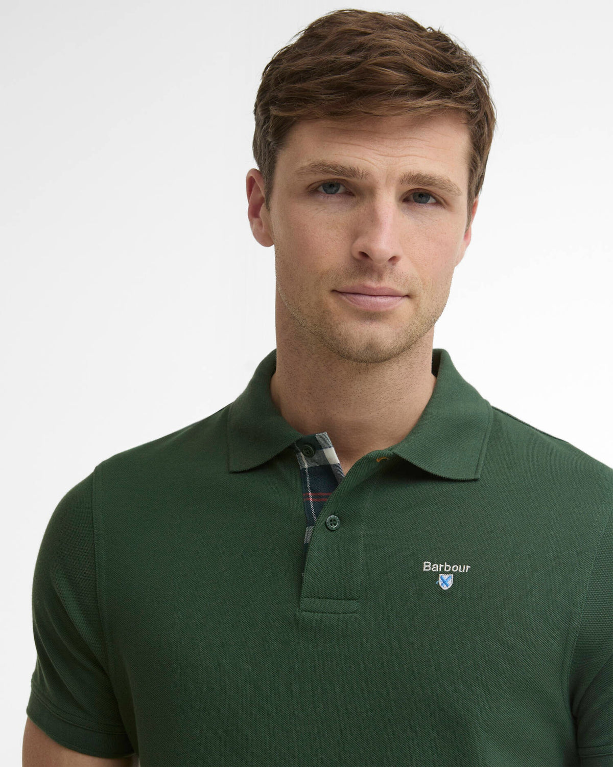 Barbour Tartan Piqué Polo Shirt - Sycamore