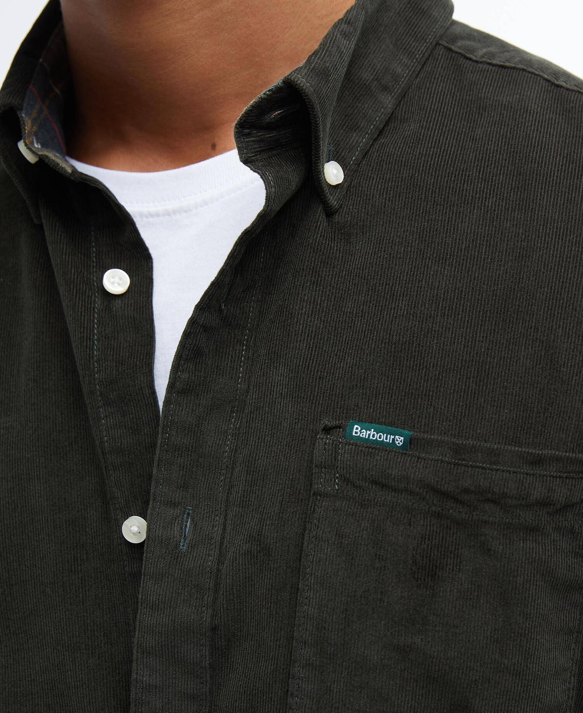 Barbour Ramsey Tailored Cord Shirt - Forest