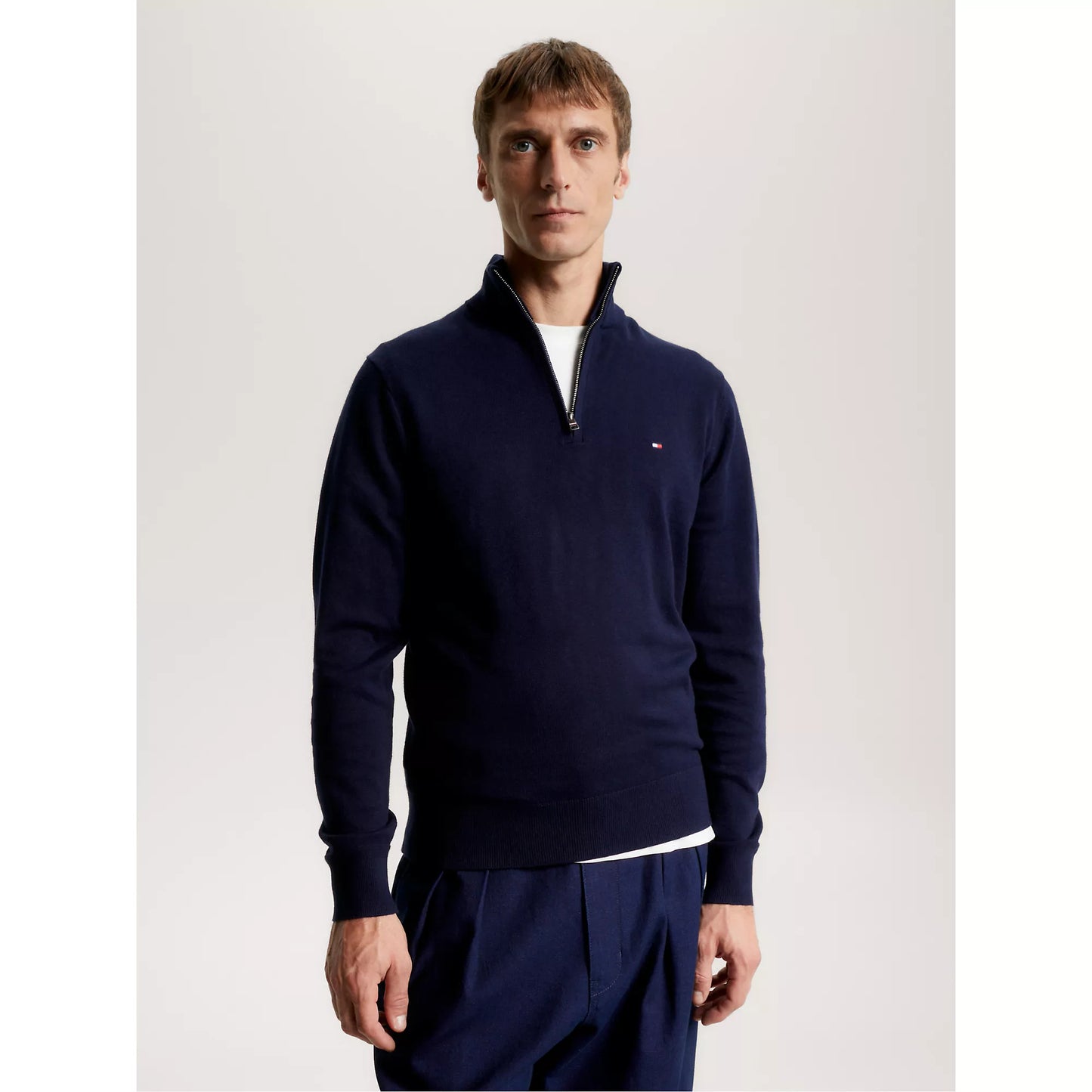 Tommy Hilfiger Pima Organic Cotton Cashmere Half Zip