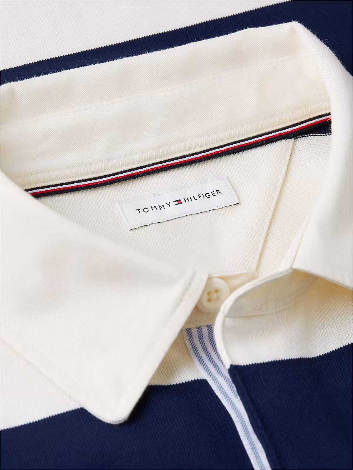 Tommy Hilfiger Essential Stripe Rugby Sweatshirt – Navy