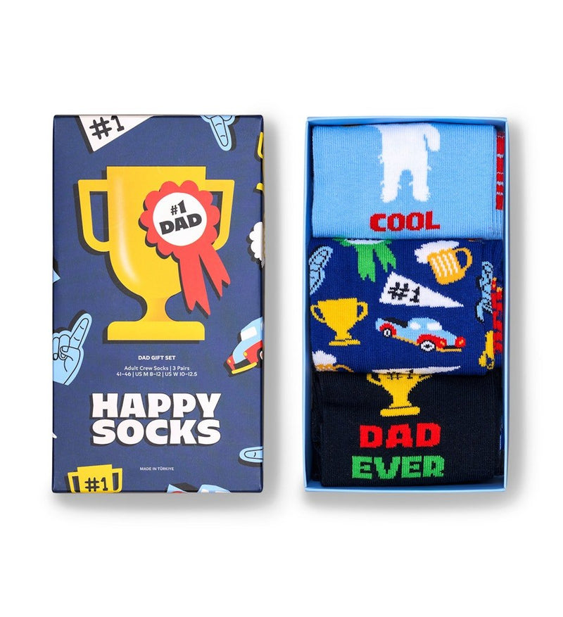 Happy Socks Dad 3-Pack Socks Gift Set – Navy