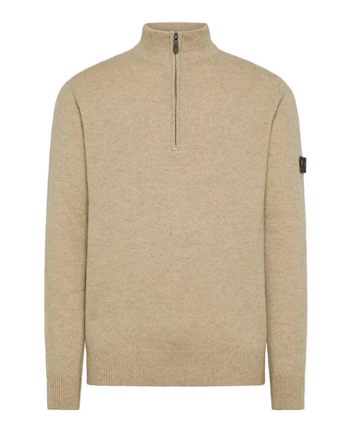 Peuterey Yak Wool Sweater with Half Zip - Jute