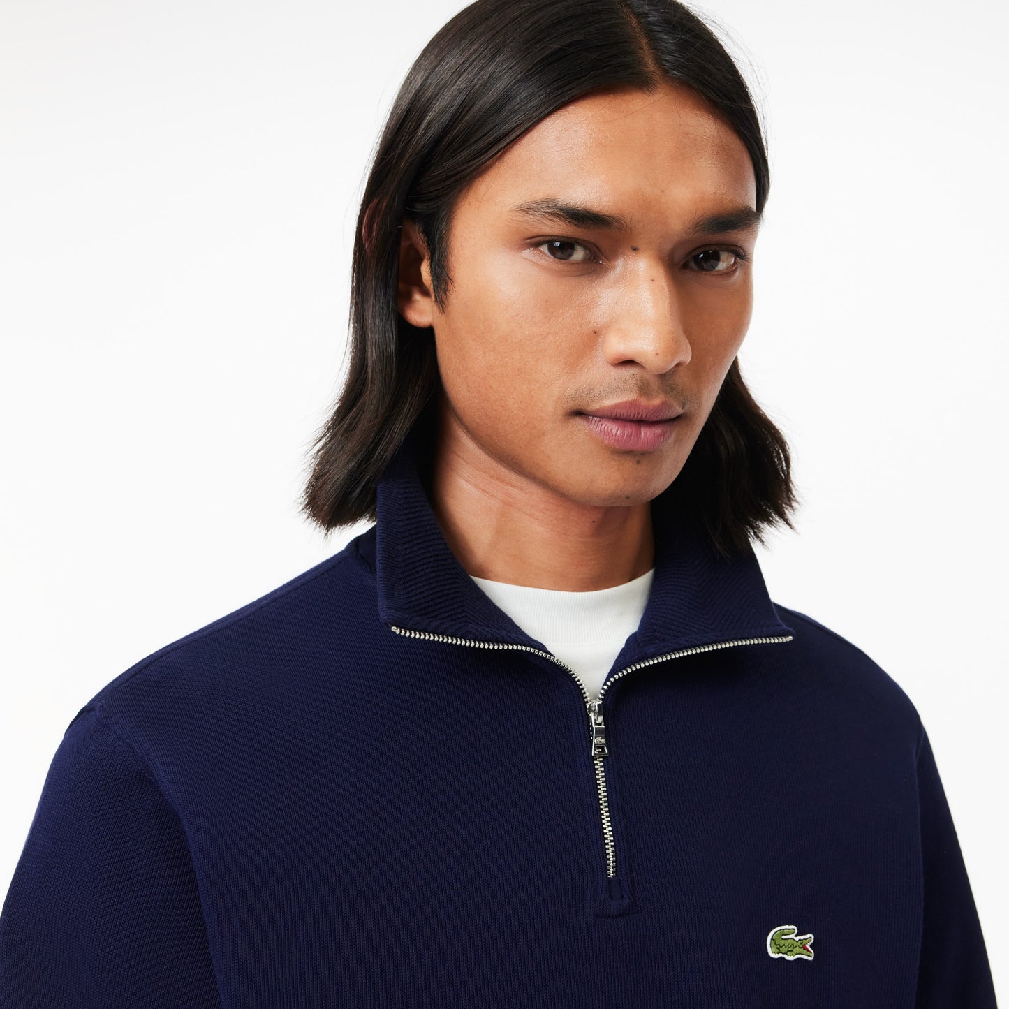 Lacoste Zip-Up High Neck Interlock Sweatshirt