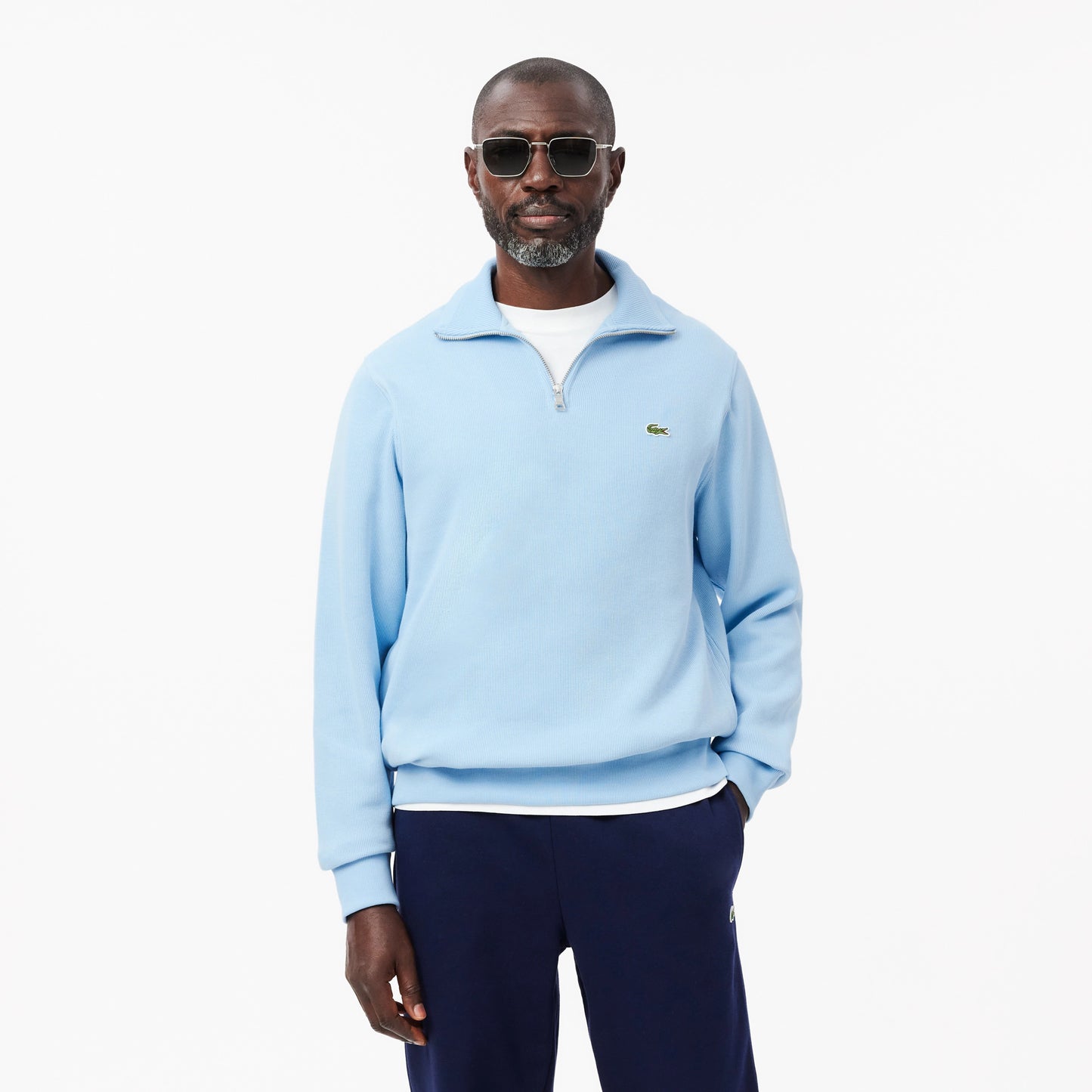Lacoste Zip-Up High Neck Interlock Sweatshirt