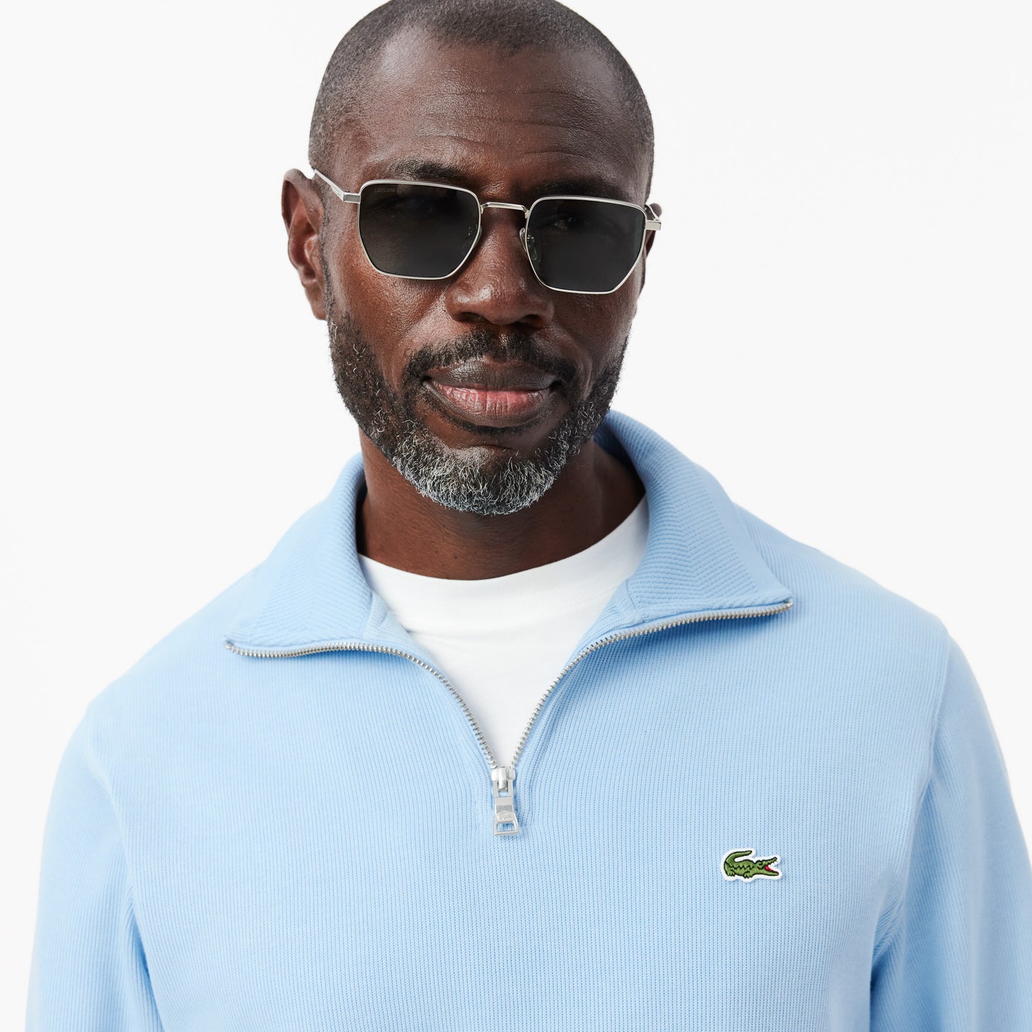Lacoste Zip-Up High Neck Interlock Sweatshirt