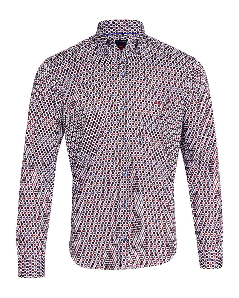 André Sexton Pattern Shirt – Burgundy