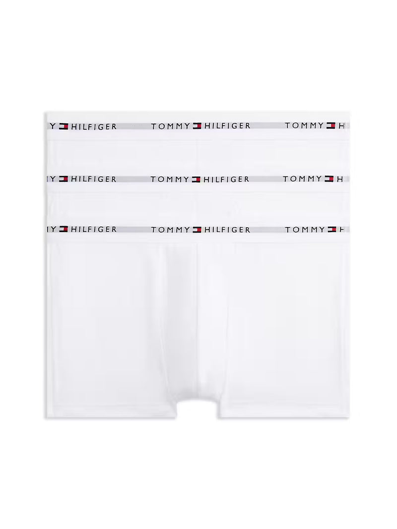 Tommy Hilfiger 3 Pack Signature Logo Cotton Stretch Trunks