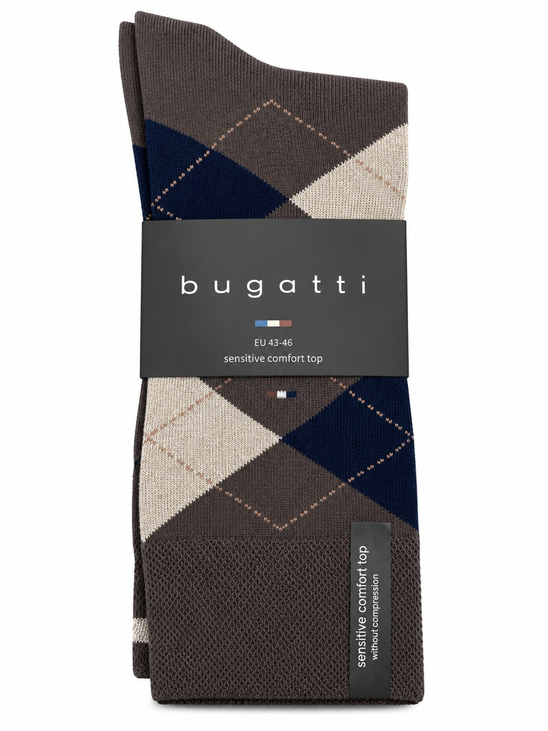 Bugatti 2 Pack Argyle Socks – Chocolate Brown