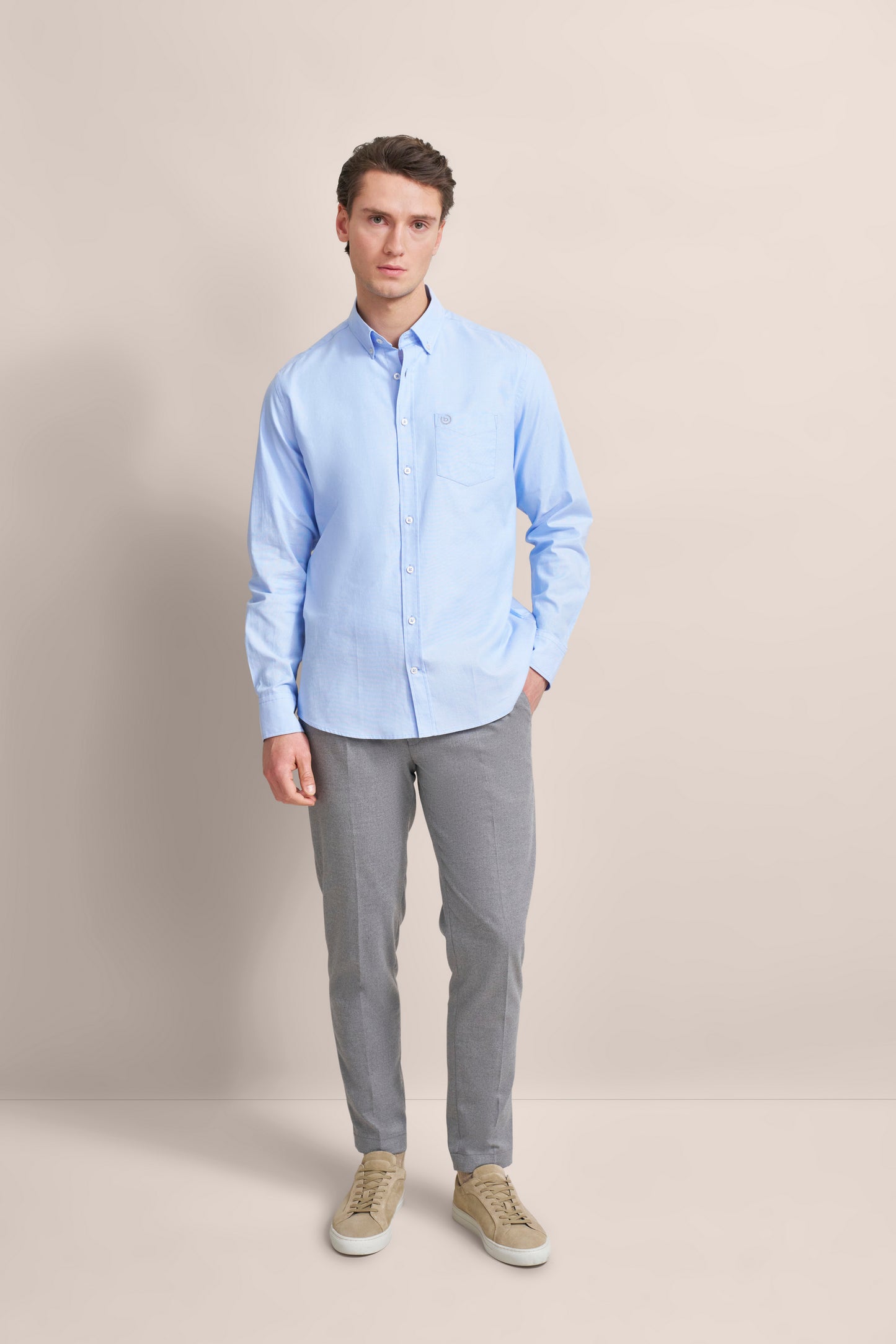Bugatti Oxford Shirt with Button-Down Collar