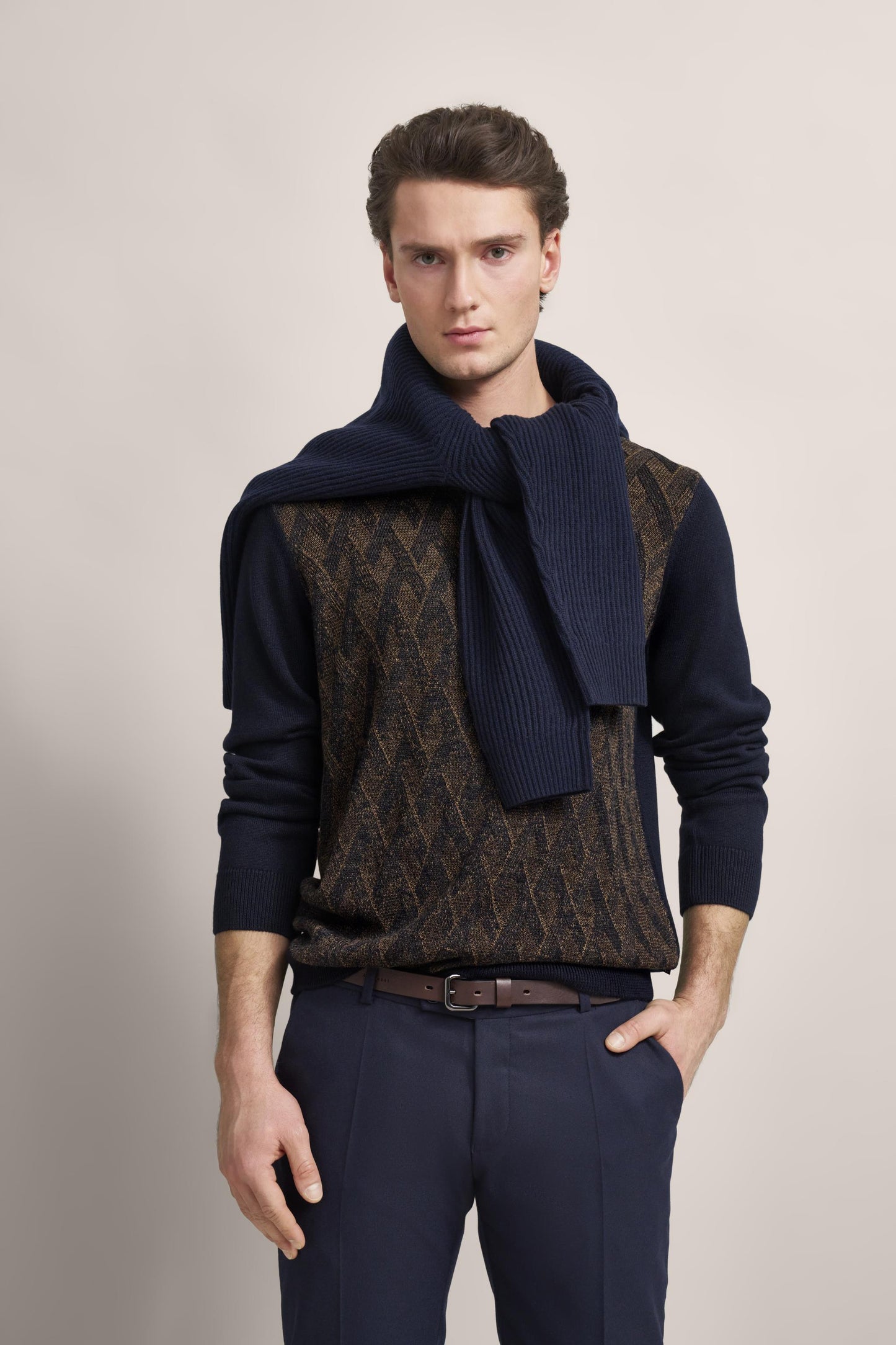 Bugatti Crewneck Pattern Jumper