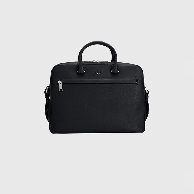 BossFaux-Leather Document Case With Signature Details