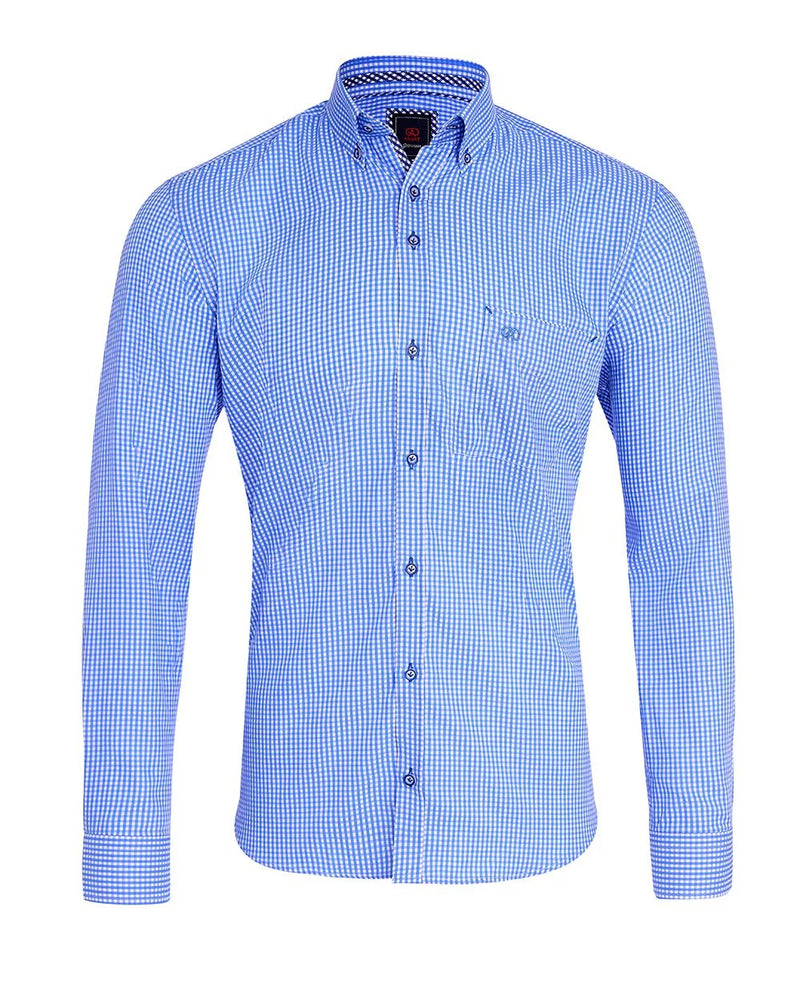 André Foyle Gingham Shirt – Blue