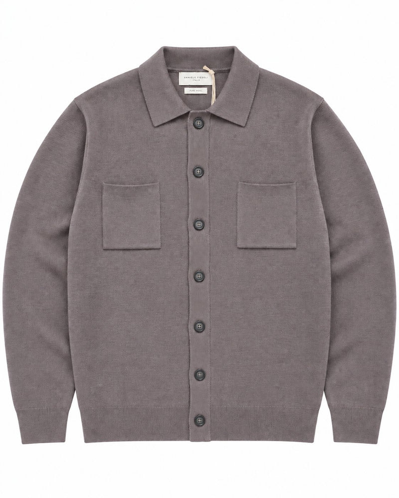 Daniele Fiesoli Pure Wool Knitted Overshirt – Grey