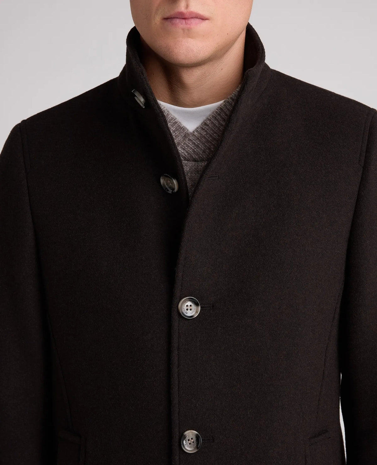 Remus Uomo Jonah Overcoat – Dark Brown