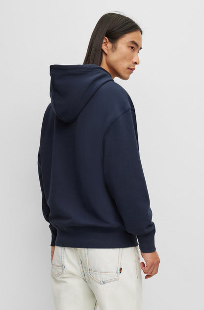 BOSS LOGO-PRINT HOODIE IN FRENCH-TERRY COTTON