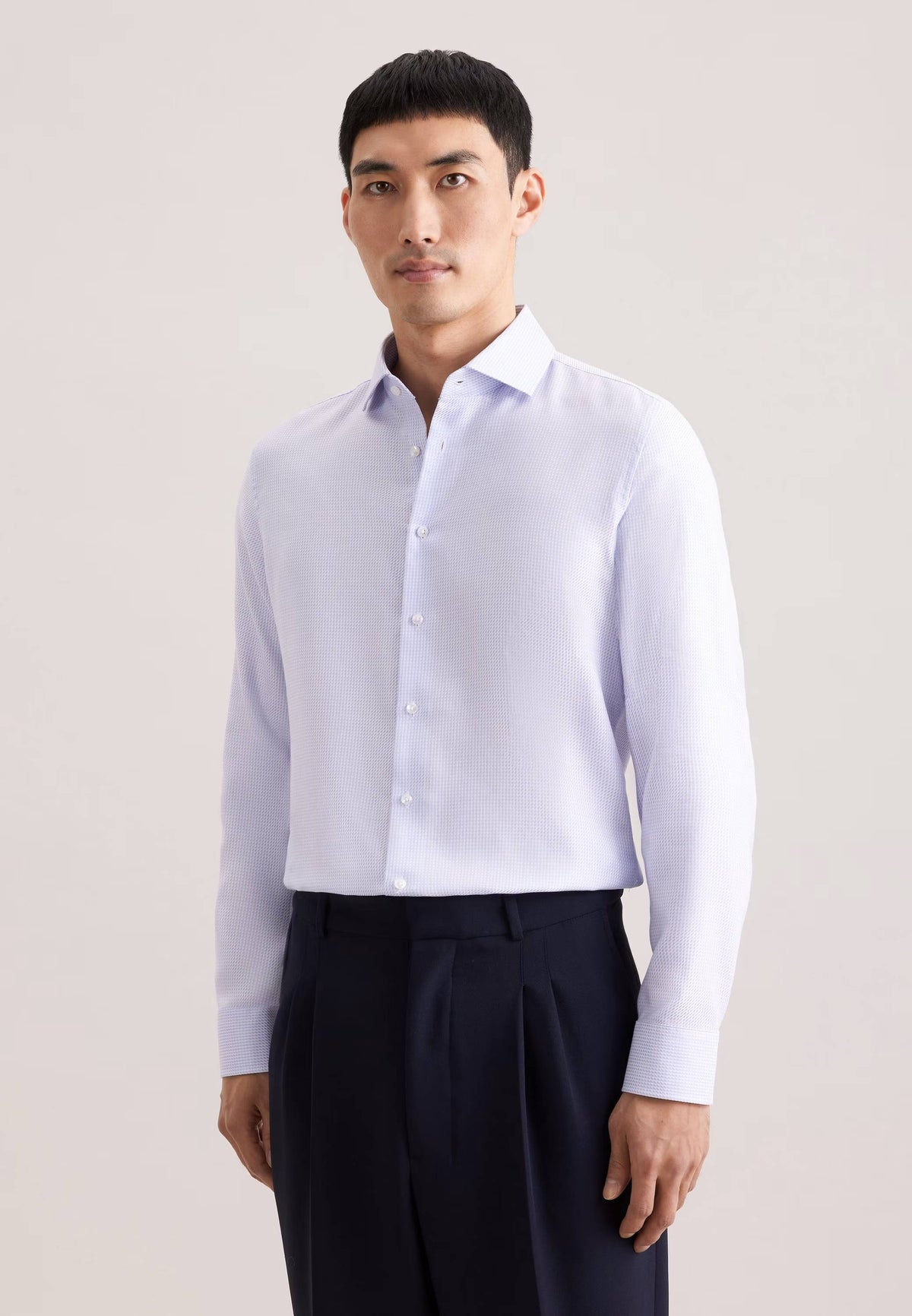 Seidensticker Slim Business Shirt Structure - Rosa