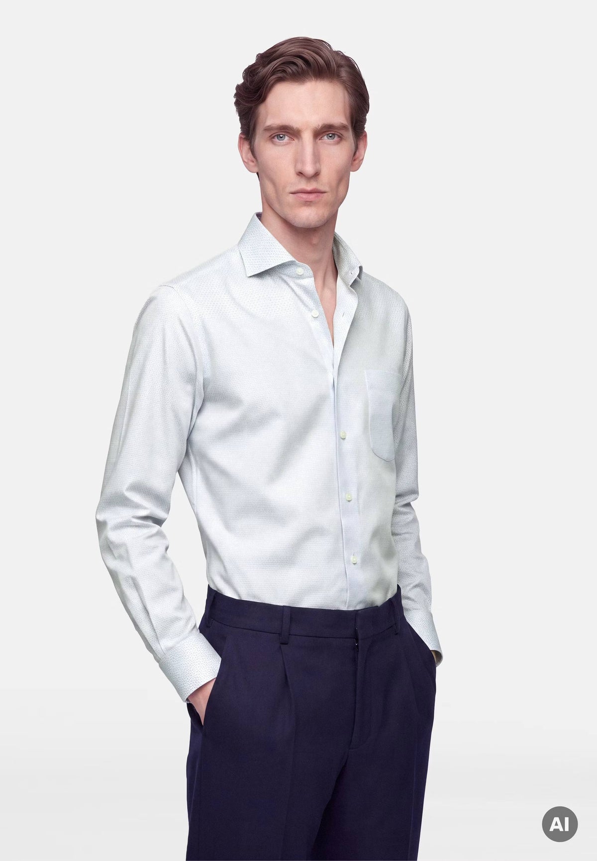 Seidensticker Regular Business Shirt Print - Green