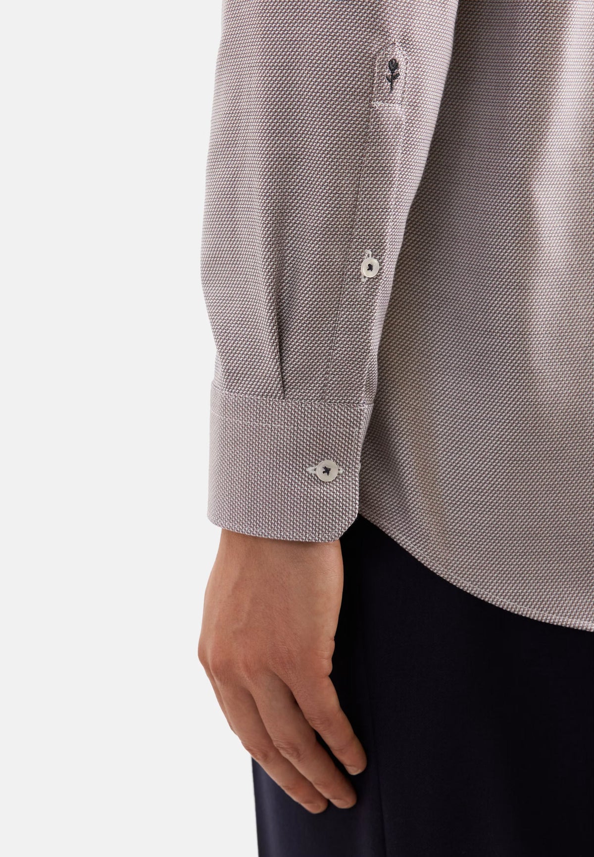 Seidensticker Regular Business Shirt Structure - Brown