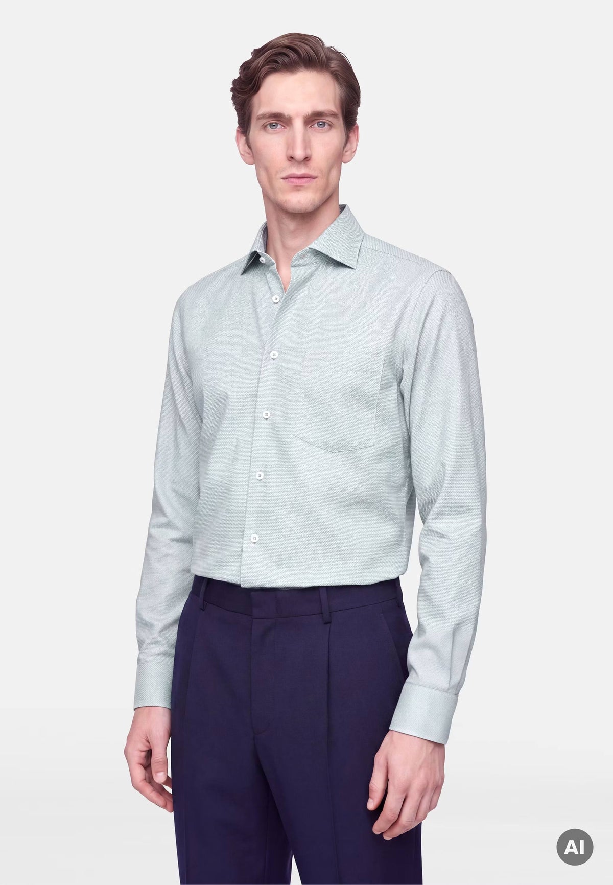 Seidensticker Regular Business Shirt Structure - Green