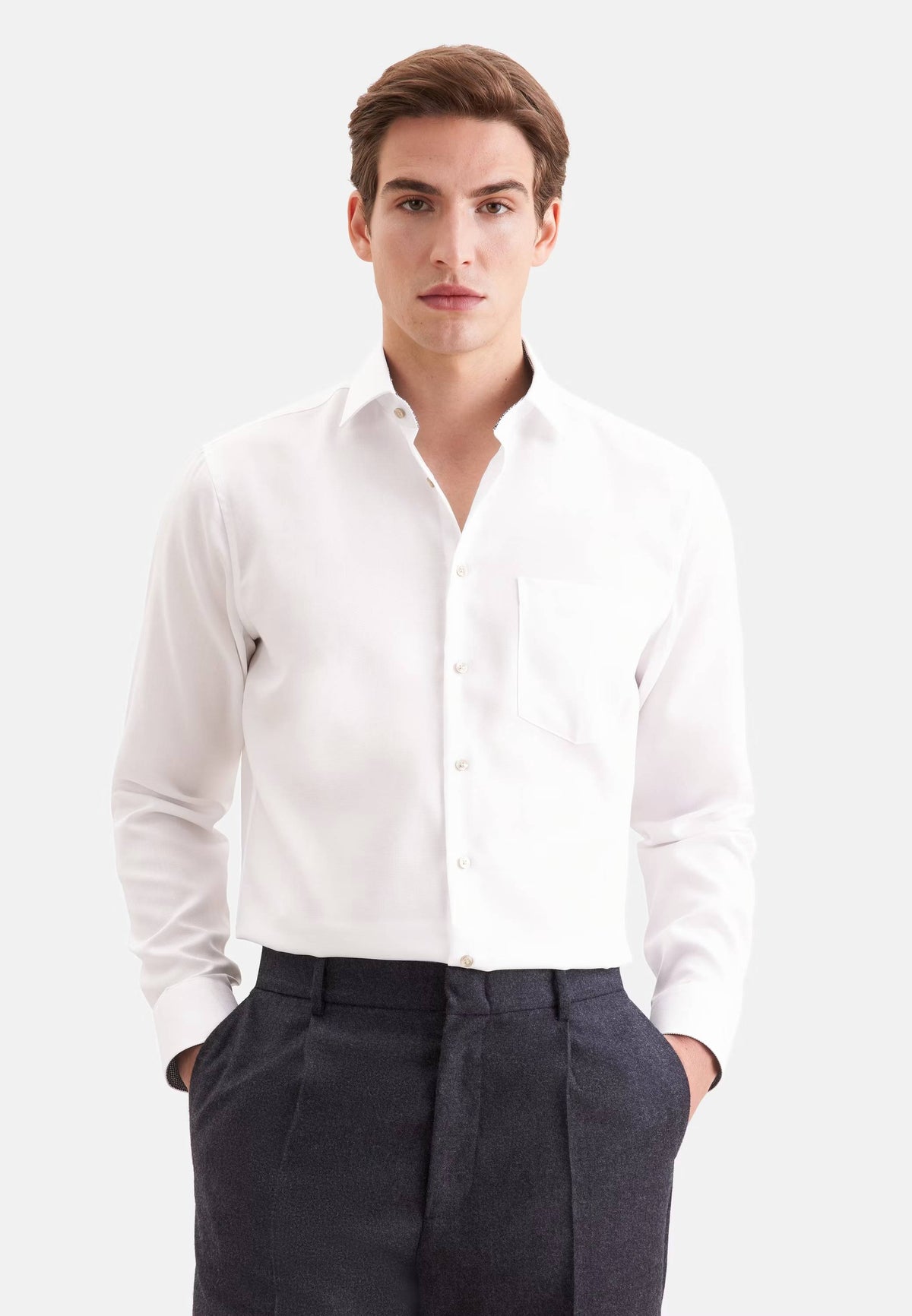 Seidensticker Regular Business Shirt Structure - White